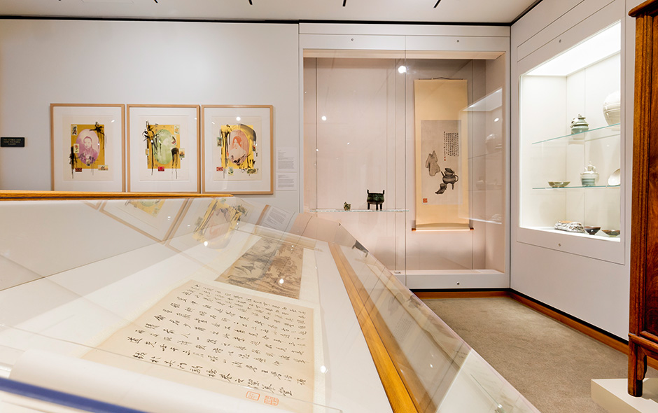 Museum gallery with art from China