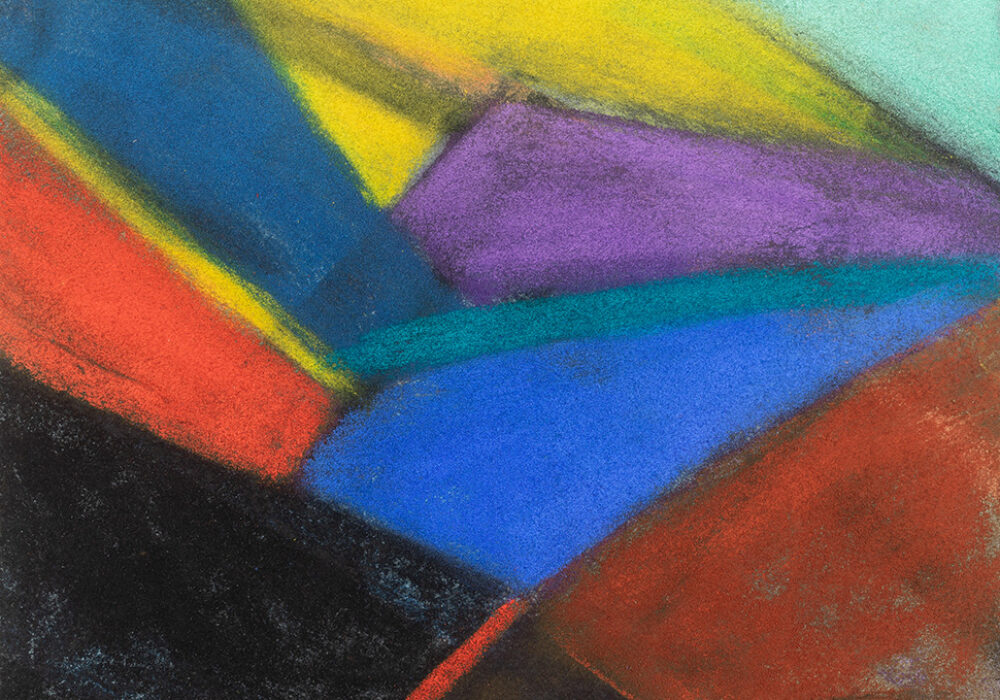 Overlapping, colorful geometric shapes